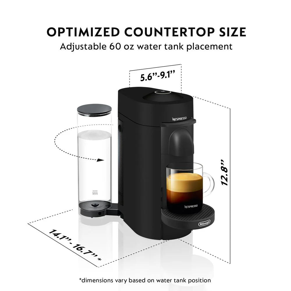 Open Box - Nespresso Vertuoplus Coffee Espresso Machine by De'Longhi Black