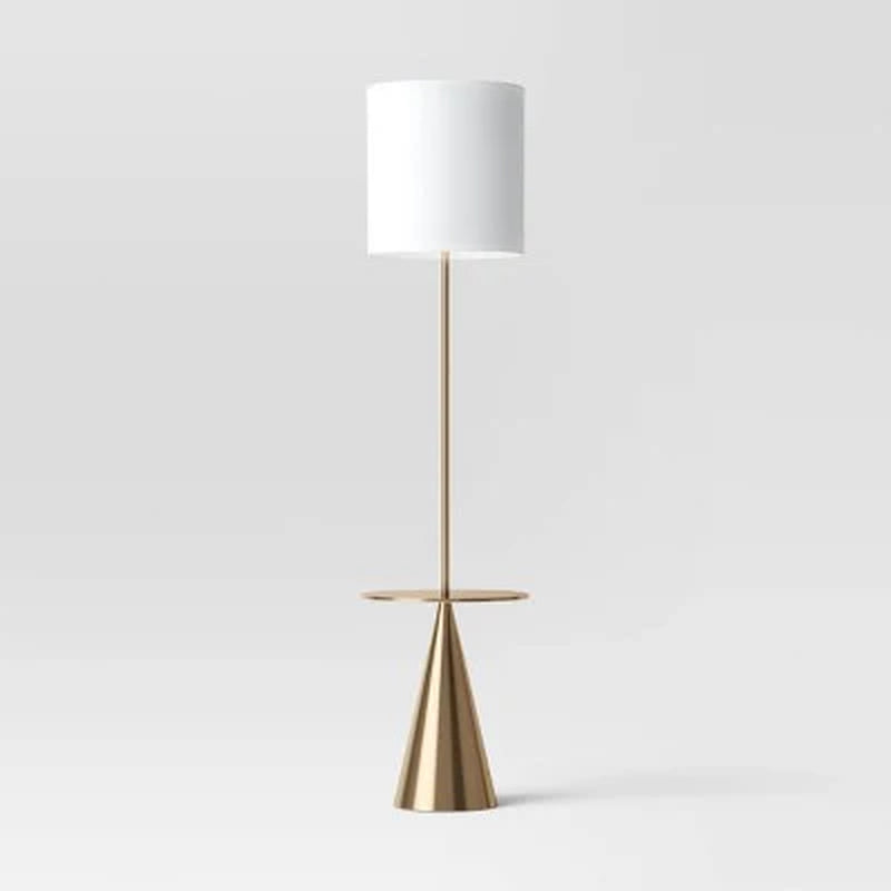 Open Box - Modern Floor Lamp with Table Brass - Threshold